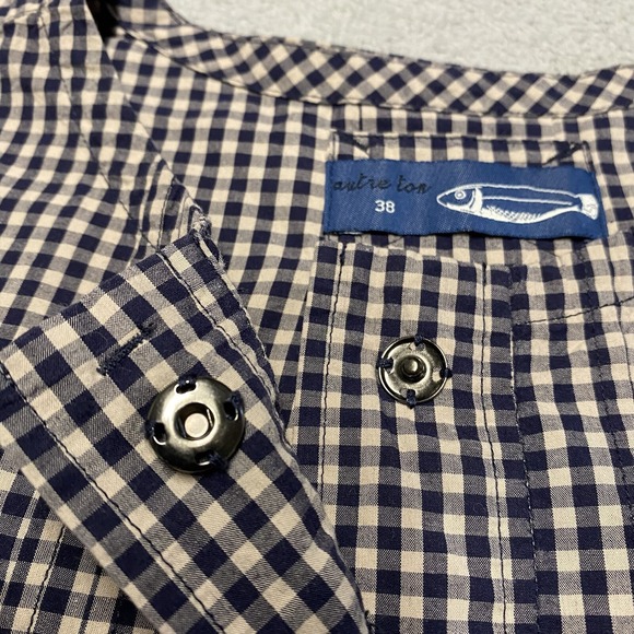Autre Ton Dress Women's Size US 8 EU 38 Mini Gingham Check Pop Over Pockets - Picture 3 of 9
